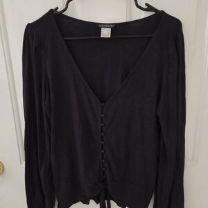 Venus Black Knit Long Sleeve Top